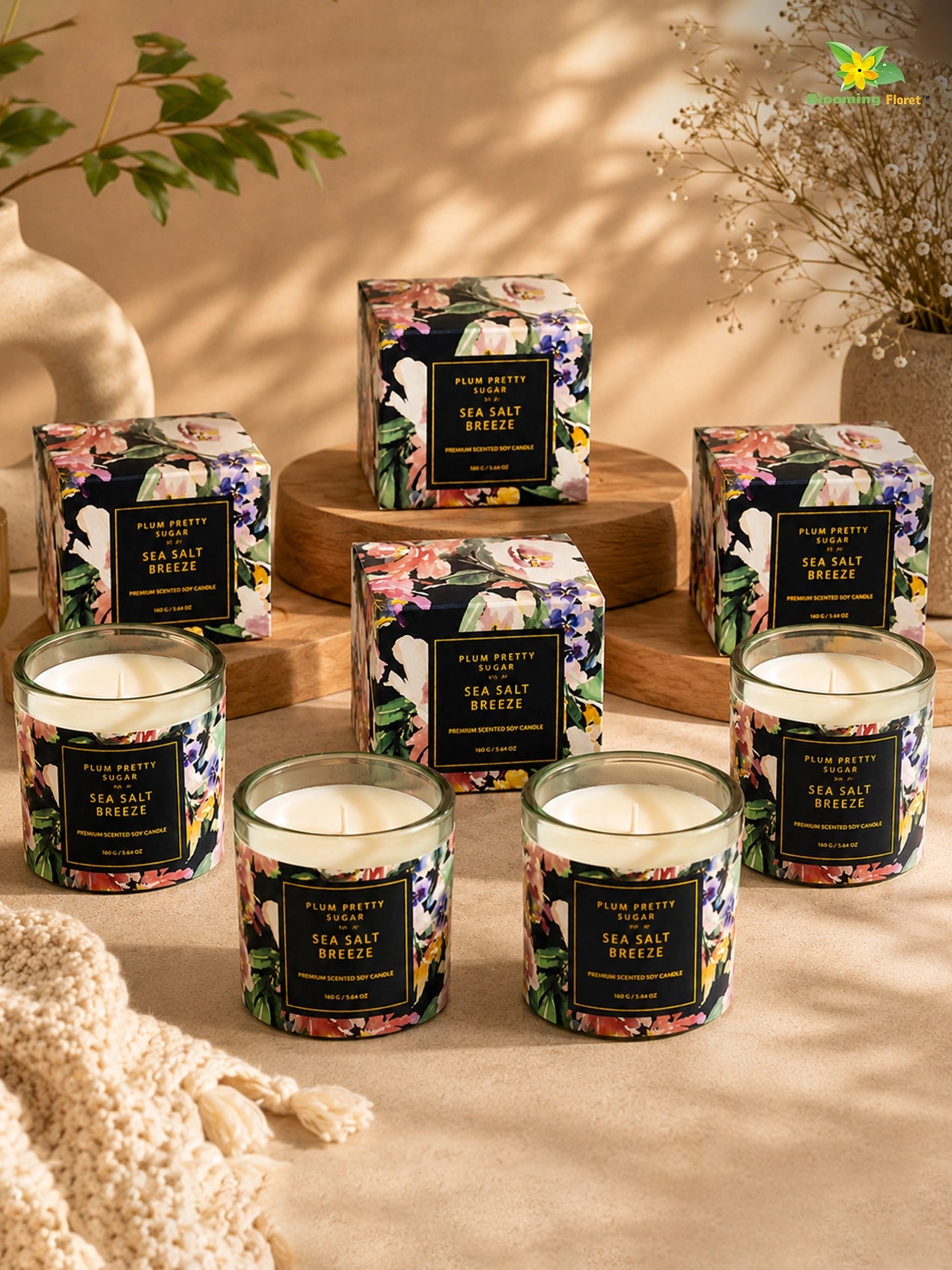 Scented Candle Glass Jar | Sea Salt | 6 cm | Set of 4