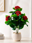 Artificial Hydrangea Flower Bunch | Red | 72 cm