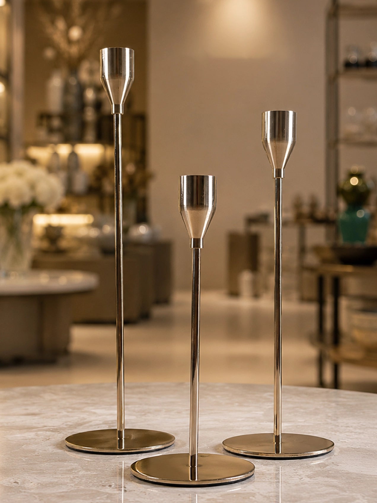 Gold Candle Holder | Set of 3