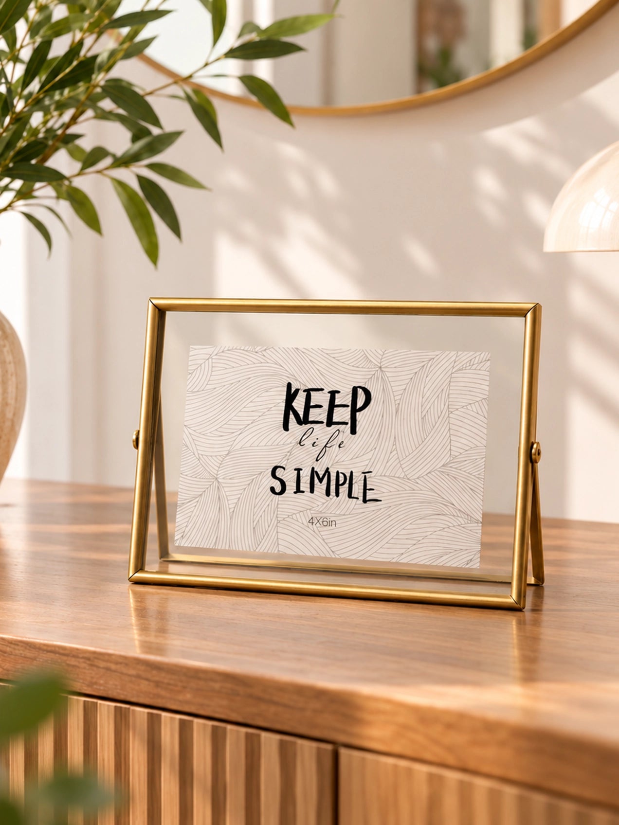 Horizontal Glass Metal Frame – Keep Life Simple | 15 cm