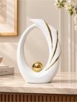 Modern Abstract Art Ceramic Statue | White | 30 cm