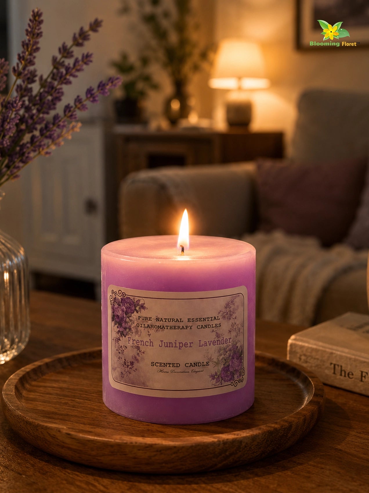 French Scented Pillar Candle | 8 cm | Set of 1