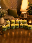 Jasmine Scented Pillar Candles | 5 cm | Set of 4, 12 Pcs
