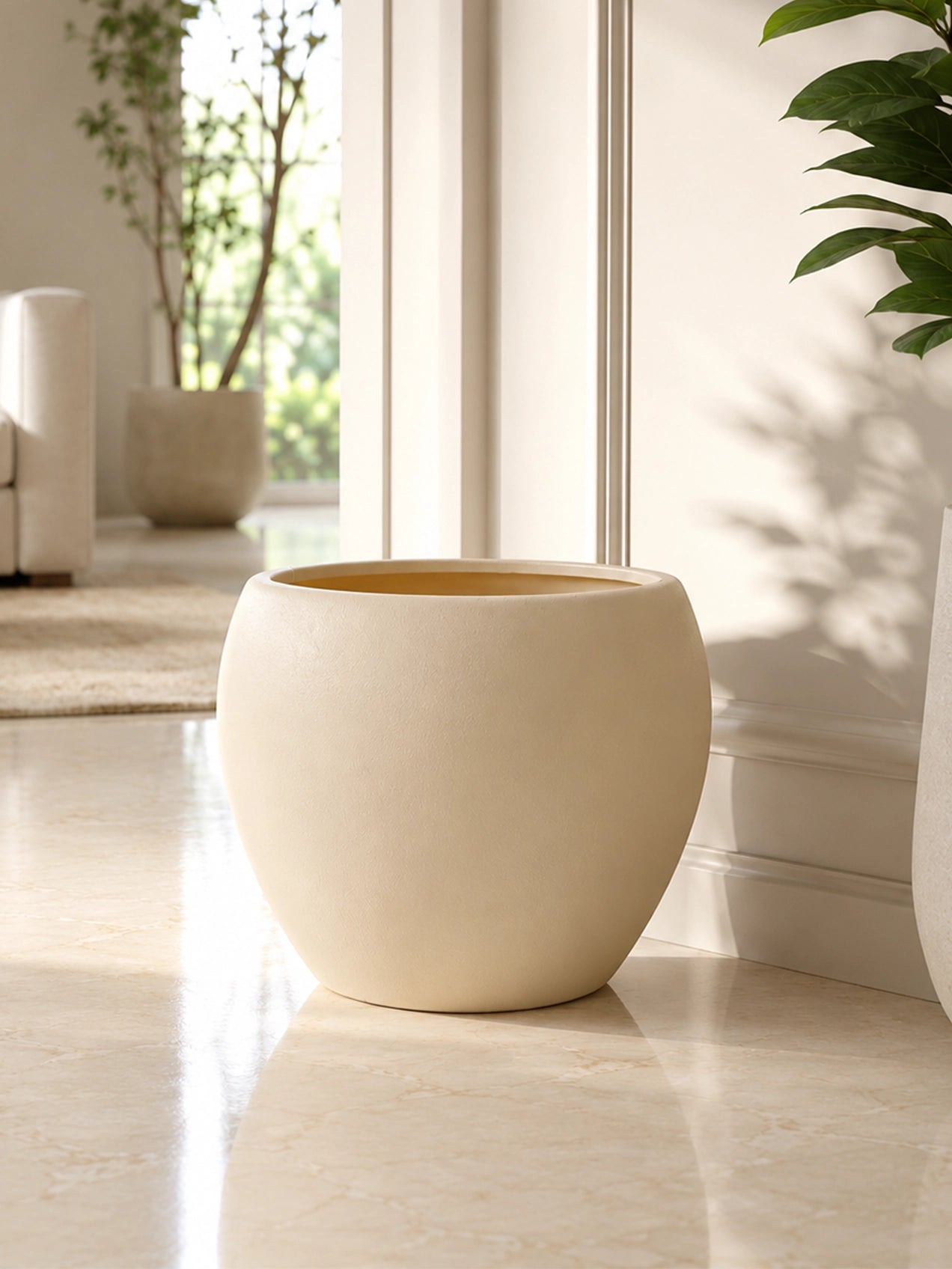 Oval Planter | Off White | 31 cm