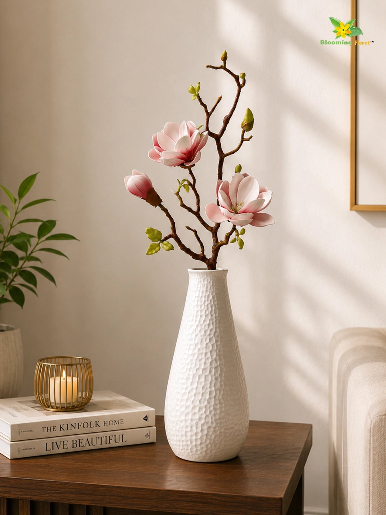 Magnolia Ikebana Flower Stick | Pink | 72 cm