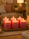 Rose Scented Pillar Candles | 5 cm | Set of 2, 6 Pcs