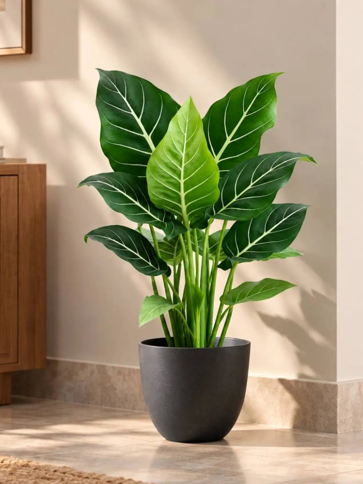 Black Round Planter | 17 cm