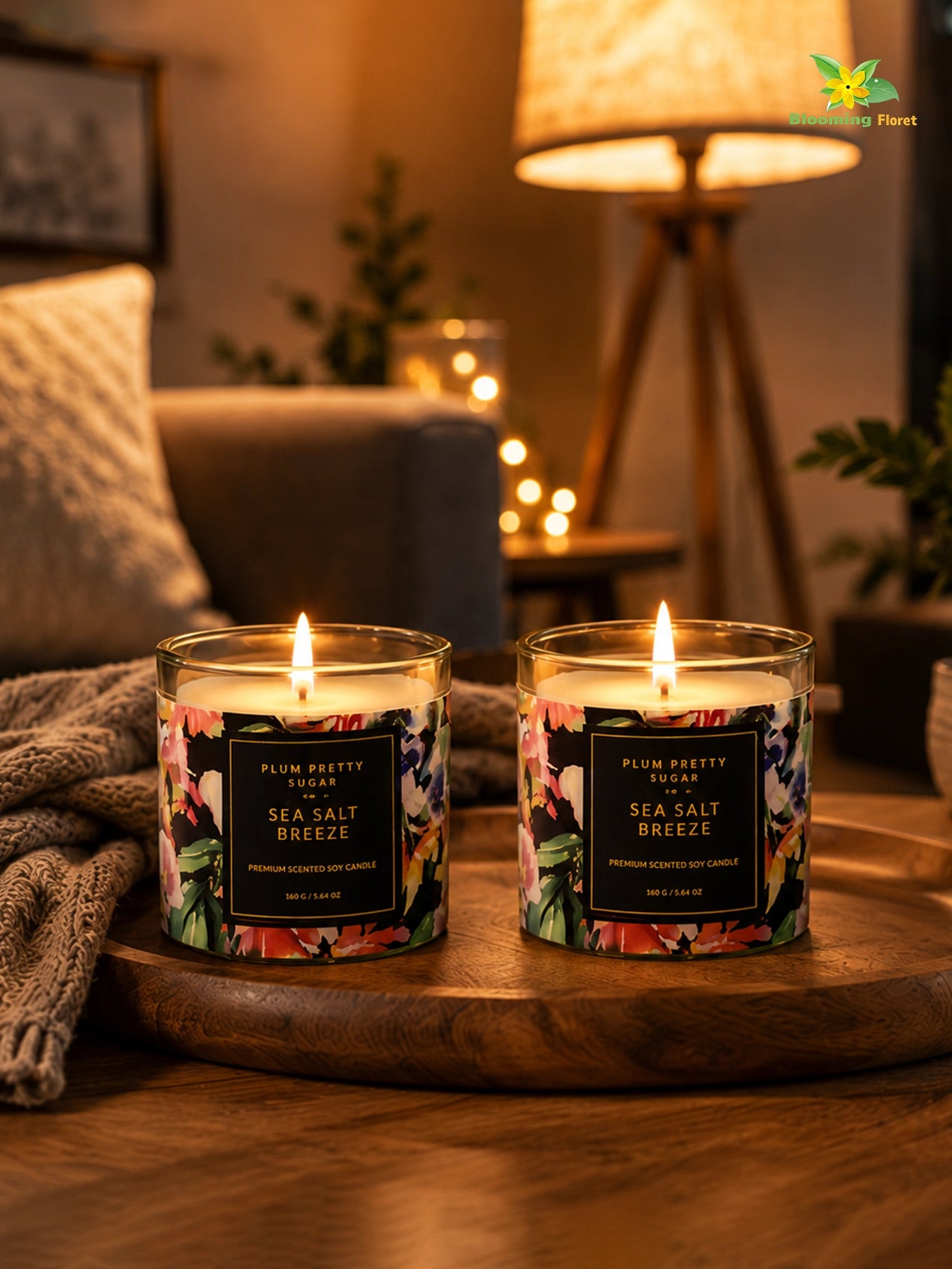 Scented Candle Glass Jar | Sea Salt | 6 cm | Set of 2