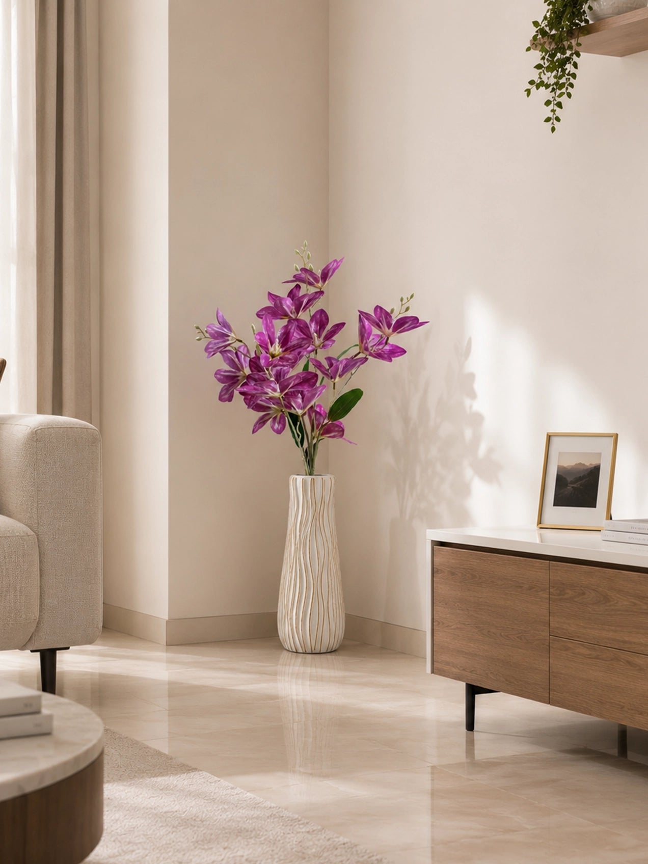 Artificial Magnolia Flower Stick | Rose Pink | 85 cm