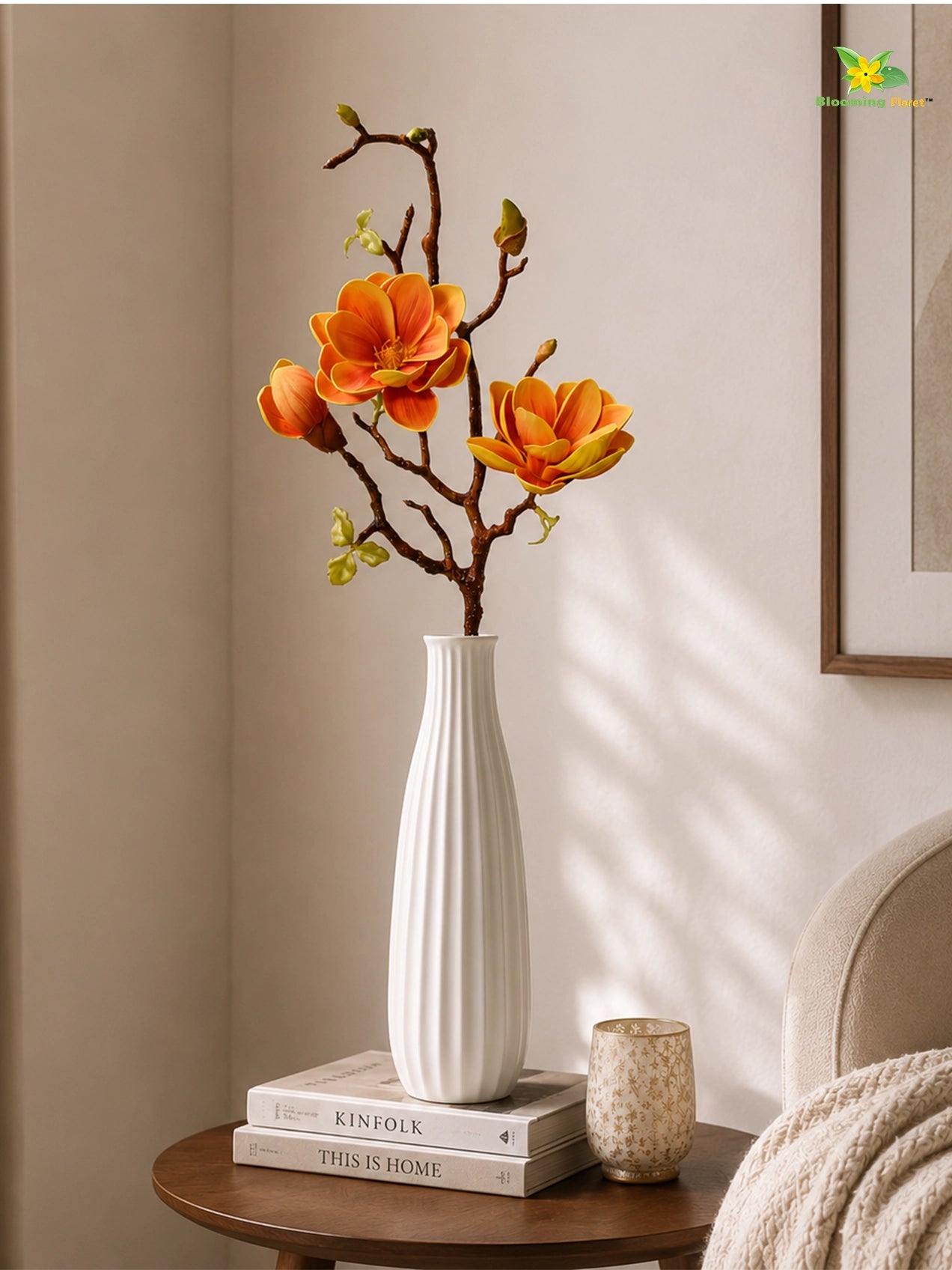 Magnolia Ikebana Flower Stick | Yellow | 72 cm