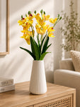 Artificial Cymbidium Orchid Flower Bunch | Yellow | 57 cm