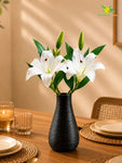 Artificial Lily Flower Stick | White | 35 cm | Set of 2