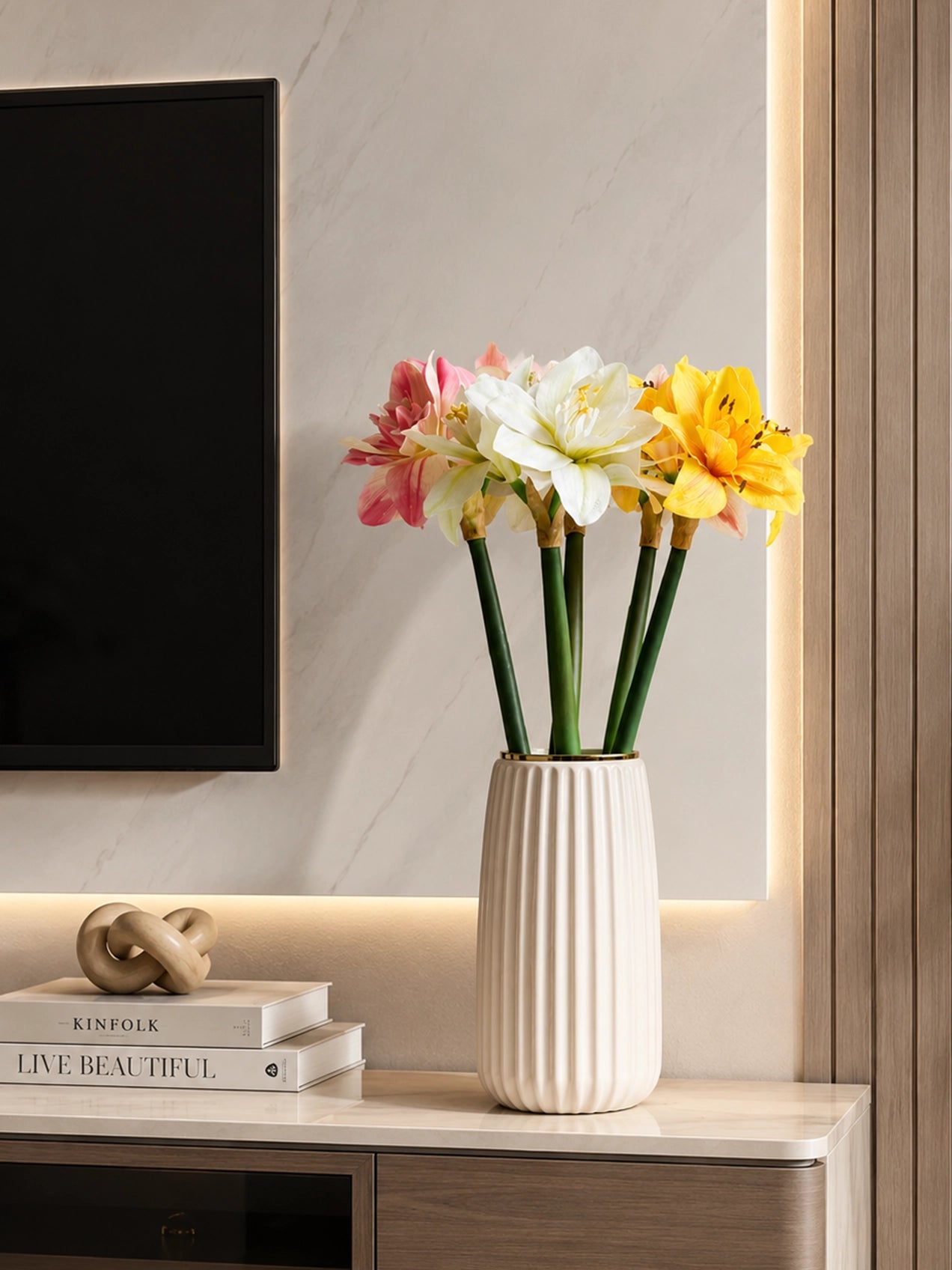 Artificial Amaryllis Splendor | Mixed Bunch | 62 cm
