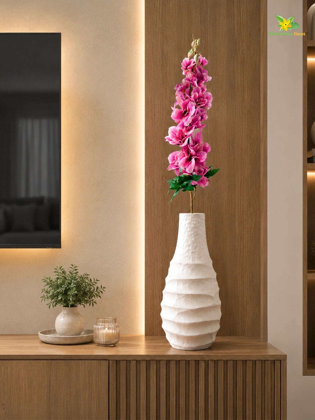 Delphinium Flower Stick | Pink | 88 cm
