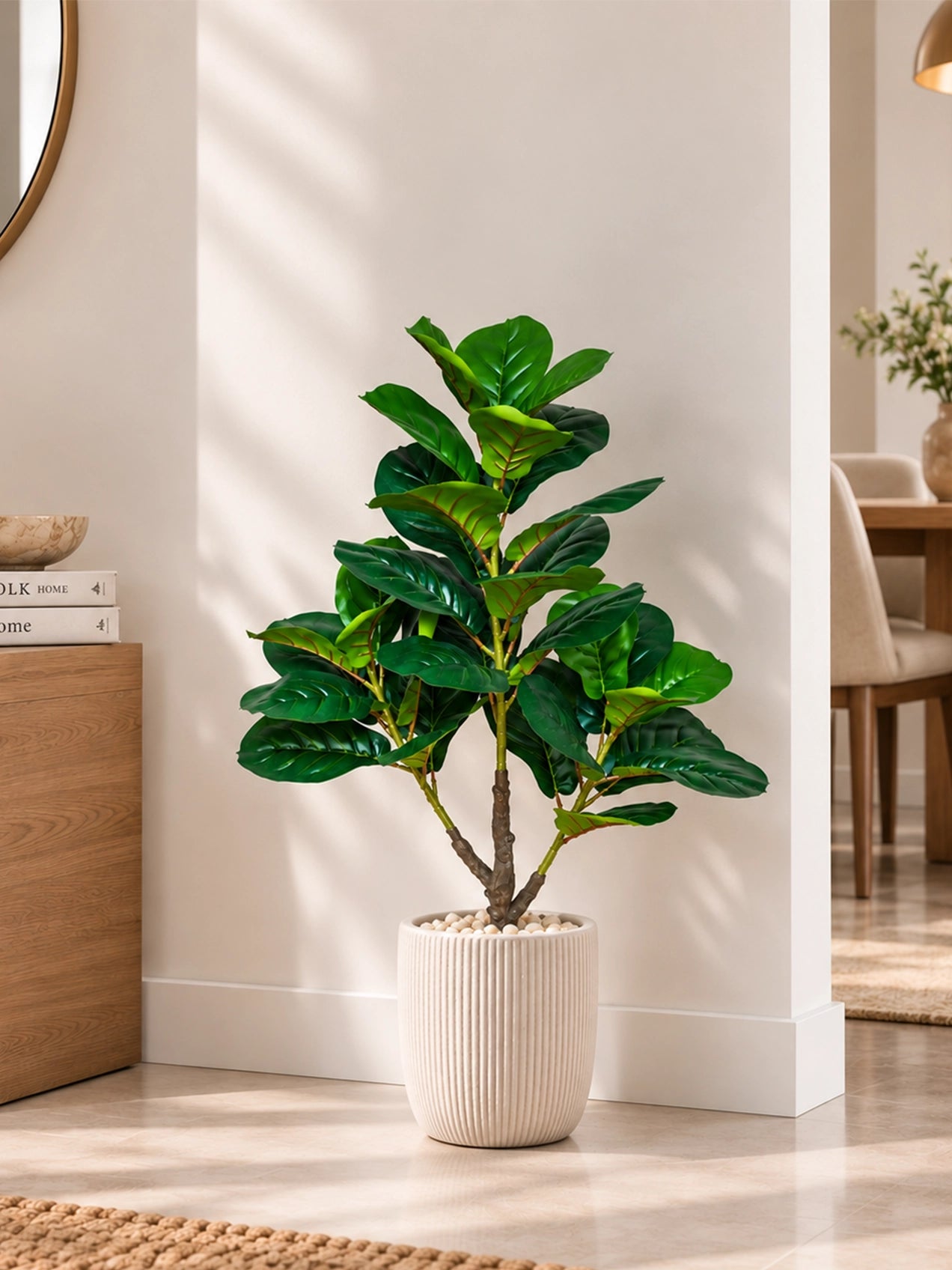 Artificial Fiddle-Leaf Fig Plant | 90 cm | 33 Leaves | With Basic Pot