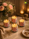 Scented Candle Glass Jar | Sweet Rose | 6 cm | Set of 4