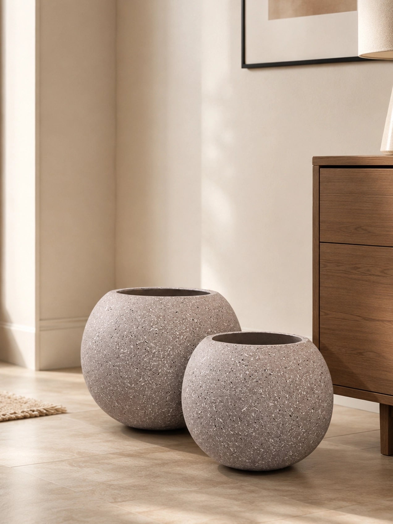 Textured Grey Planter Set | Set of 2