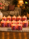 Rose Scented Pillar Candles | 5 cm | Set of 4, 12 Pcs