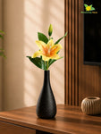 Artificial Lily Flower Stick | Yellow | 35 cm