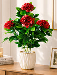 Artificial Hydrangea Flower Bunch | Red | 72 cm