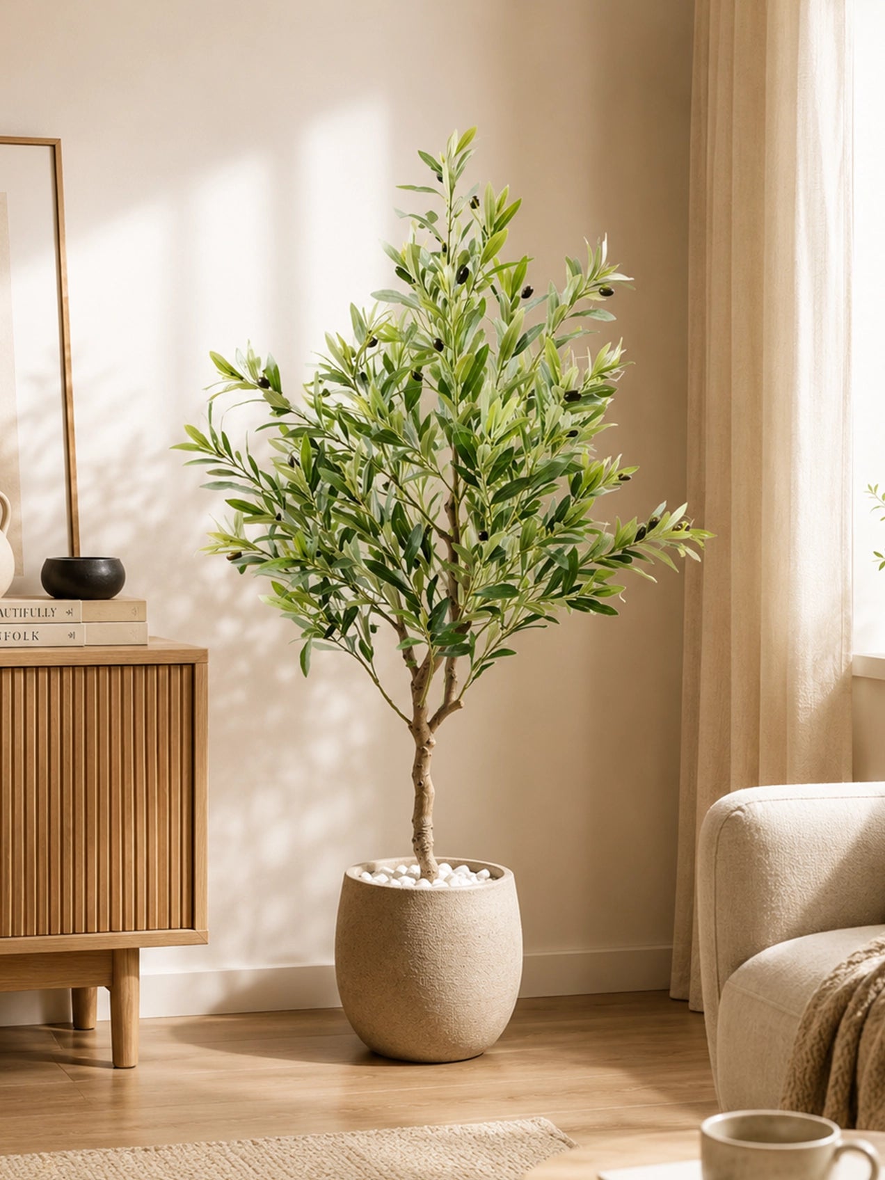 Overleaf Faux Olive Tree | 130 cm | With Basic Pot