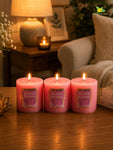 Rose Scented Pillar Candles | 5 cm | Set of 1, 3 Pcs