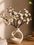Small Plum Blossom Flower Stick | White | 35 cm  | Set of 4