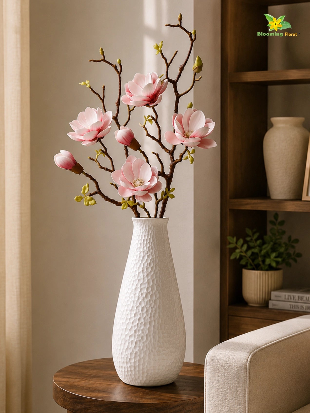 Magnolia Ikebana Flower Stick | Pink | 72 cm | Set of 2