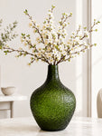 Globular Glass Vase | Green | 25 cm