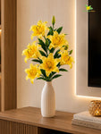 Artificial Lily Flower Stick | Yellow | 78 cm | Set of 2