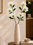 Magnolia Flower Stick | White & Green | 95 cm | Set of 2