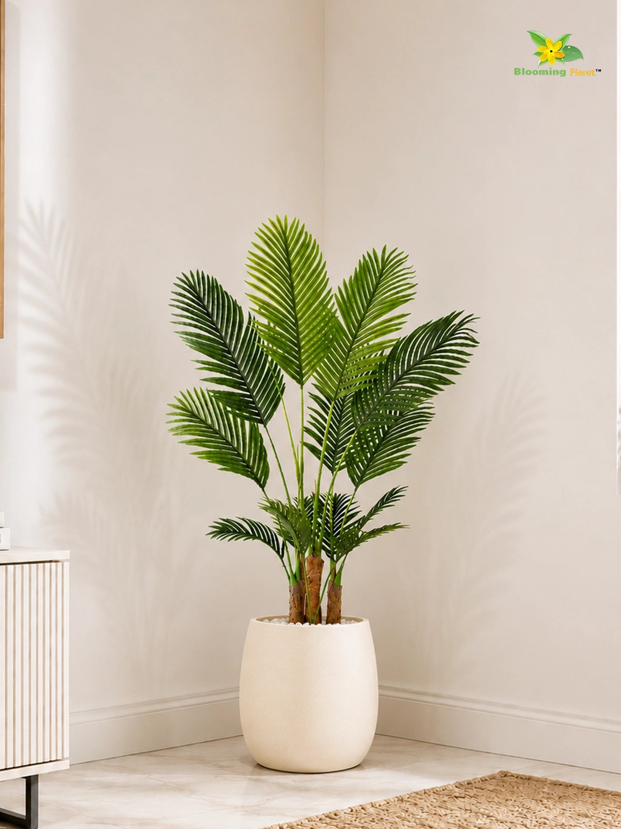 Artificial Areca Palm Plant | 120 cm | 13 Leaves | With Basic Pot