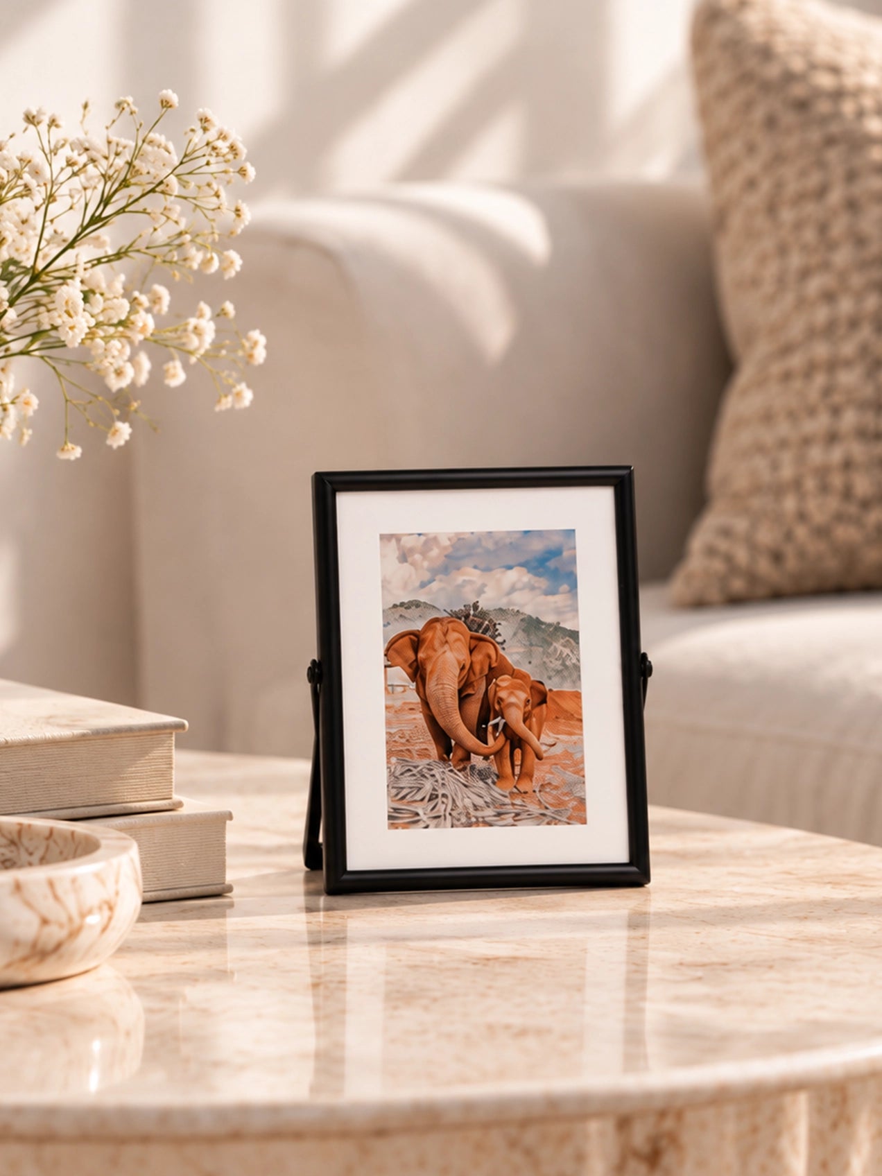 Elephant Metal Photo Frame | 18 cm
