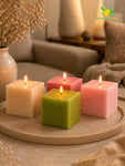Scented Square Candle Expressions | MIX | 8 cm | Set of 4