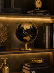 Golden & Black Globe | Plain Golden Stand | 19 cm