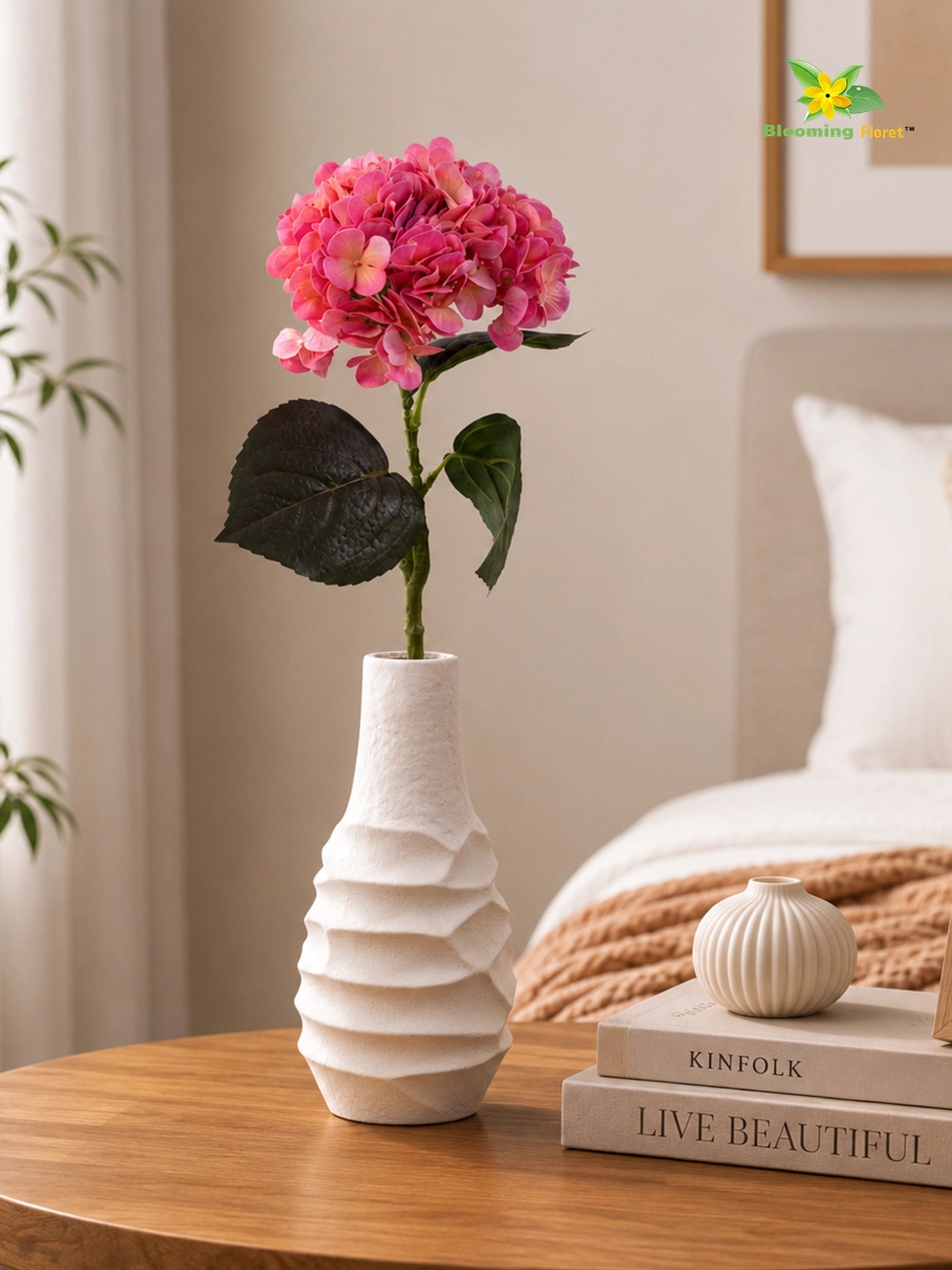 Hydrangea Flower Stick | Rose Red | 63 cm