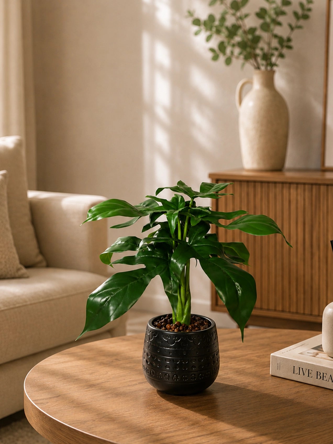 Artificial Tabletop Plant | Green | 25 cm | Ceramic Pot