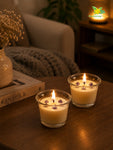 Glass Candle | Lavender | 5 cm | Set of 1, 2 Pcs