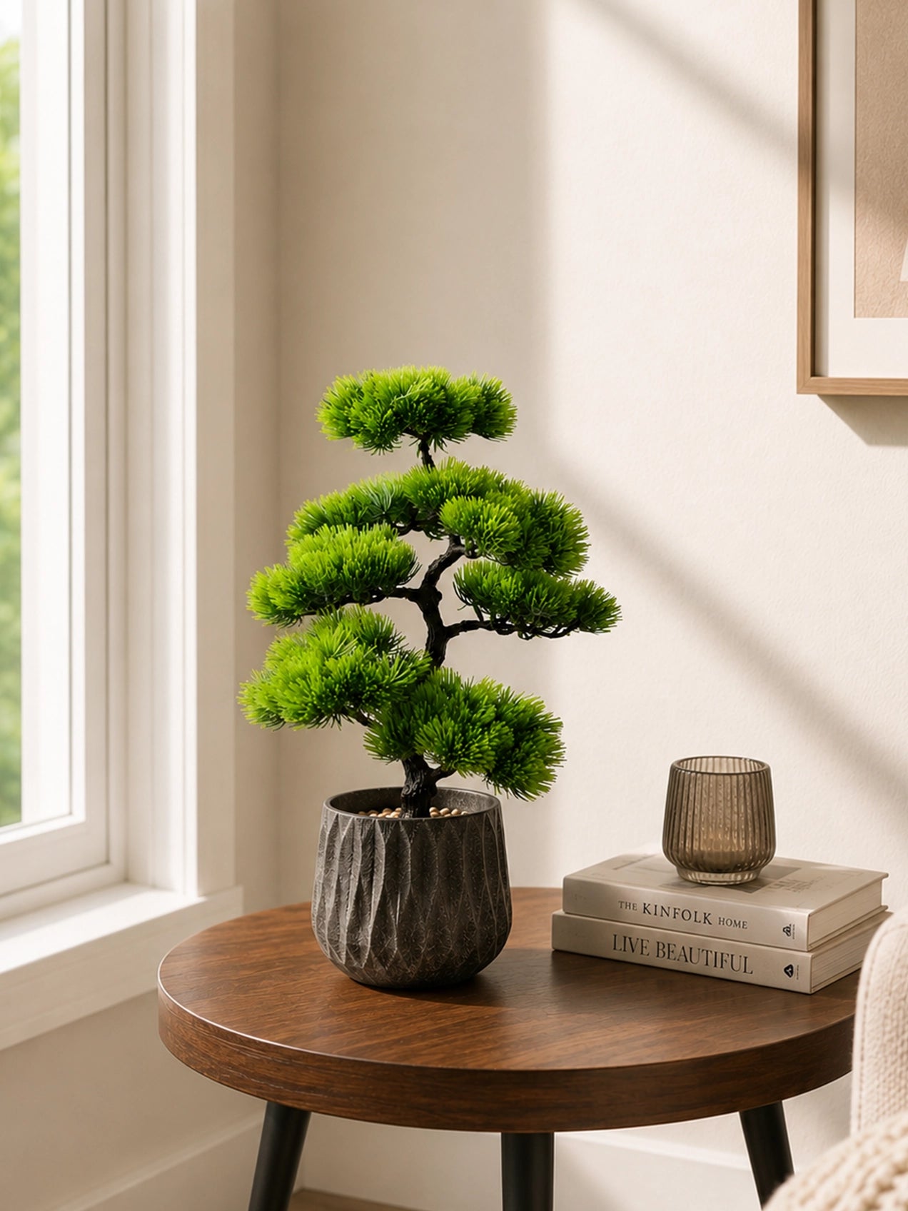 Bonsai Plant | 43 cm | Pointed Leaves | With Black Pot