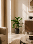 Artificial Green Iceton Croton Plant | 66 cm | 26 Leaves | With Basic Pot