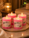 Rose Men's Scented Pillar Candle | 8 cm | Set of 4
