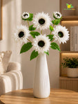 Artificial Sunflower Stick | White | 78 cm | Set of 2