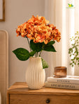 Artificial Hydrangea Flower Bunch | Light Brown | 42 cm