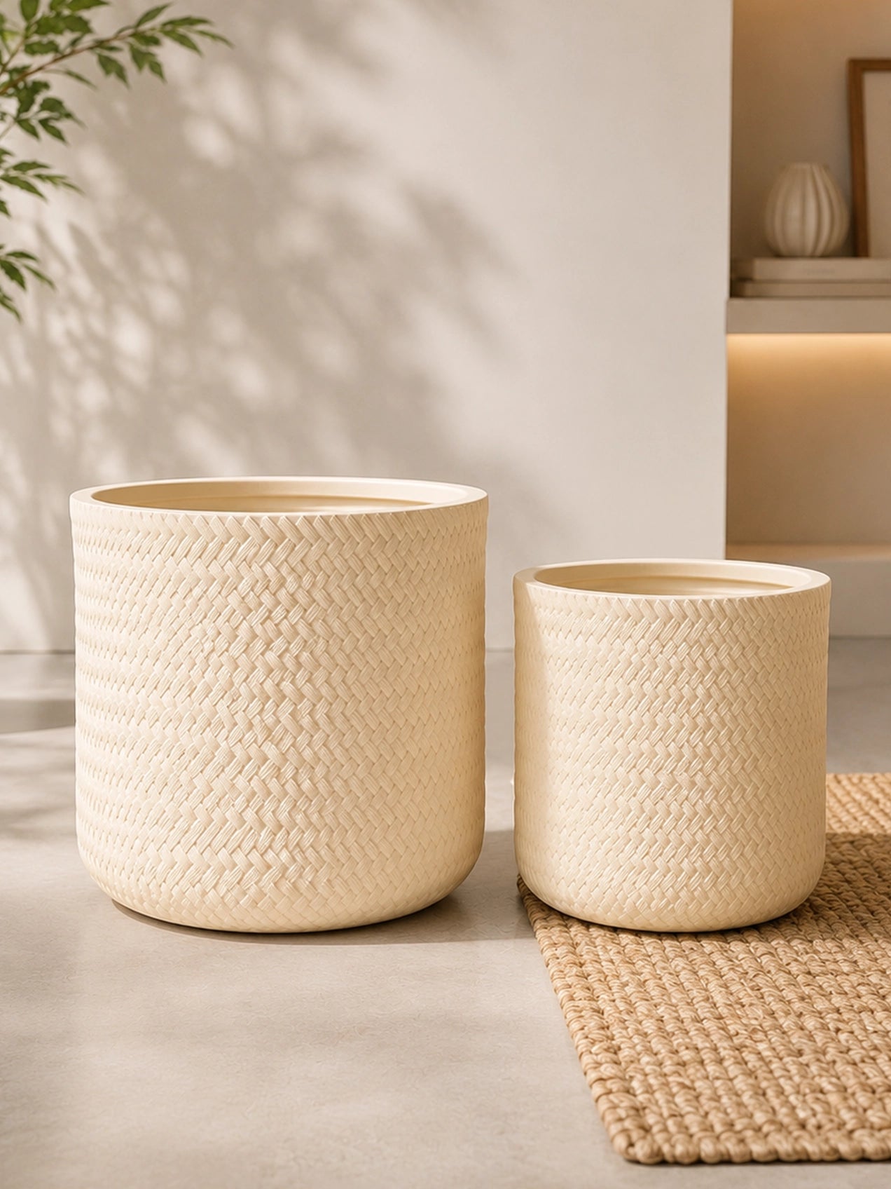 Textured Planter Set | Off White | 30 cm and 24 cm