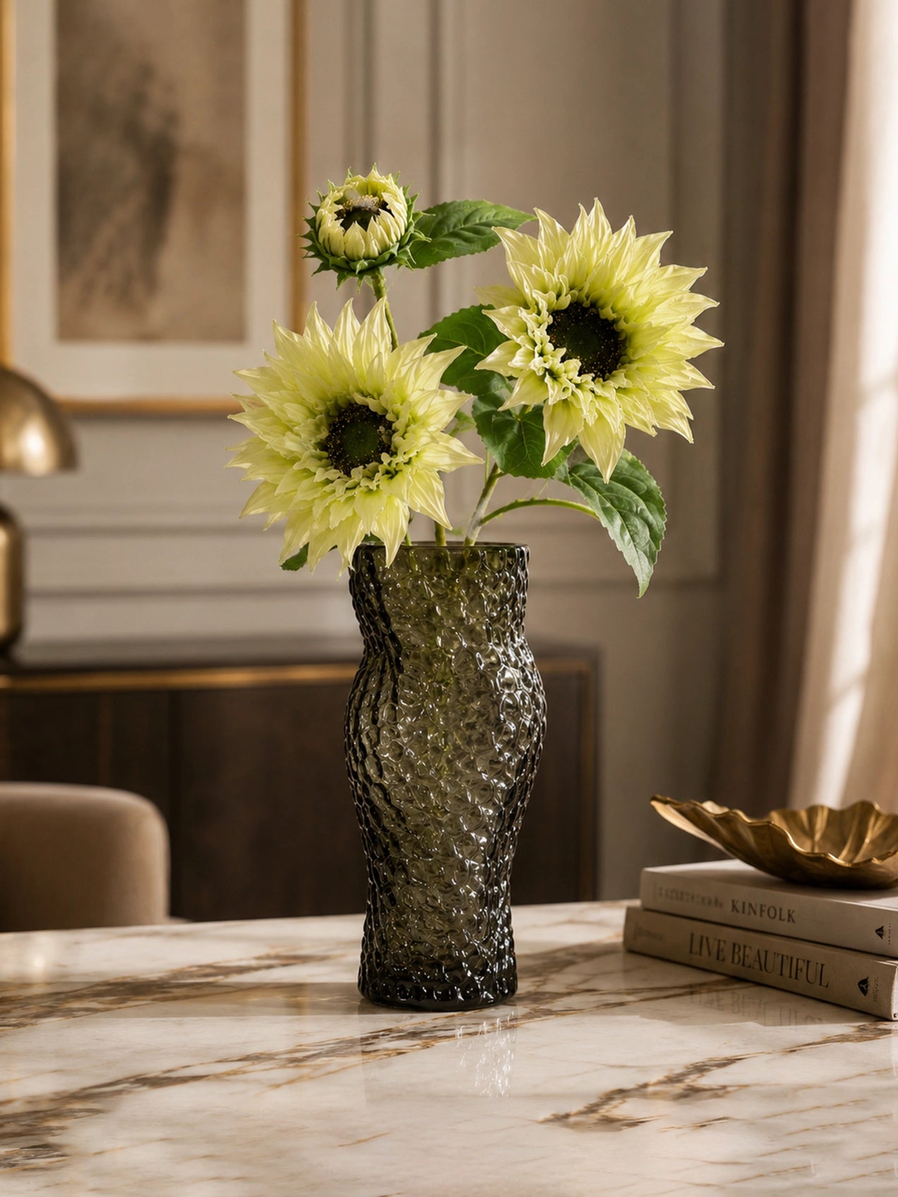 Twisted Glass Vase | Black | 23 cm