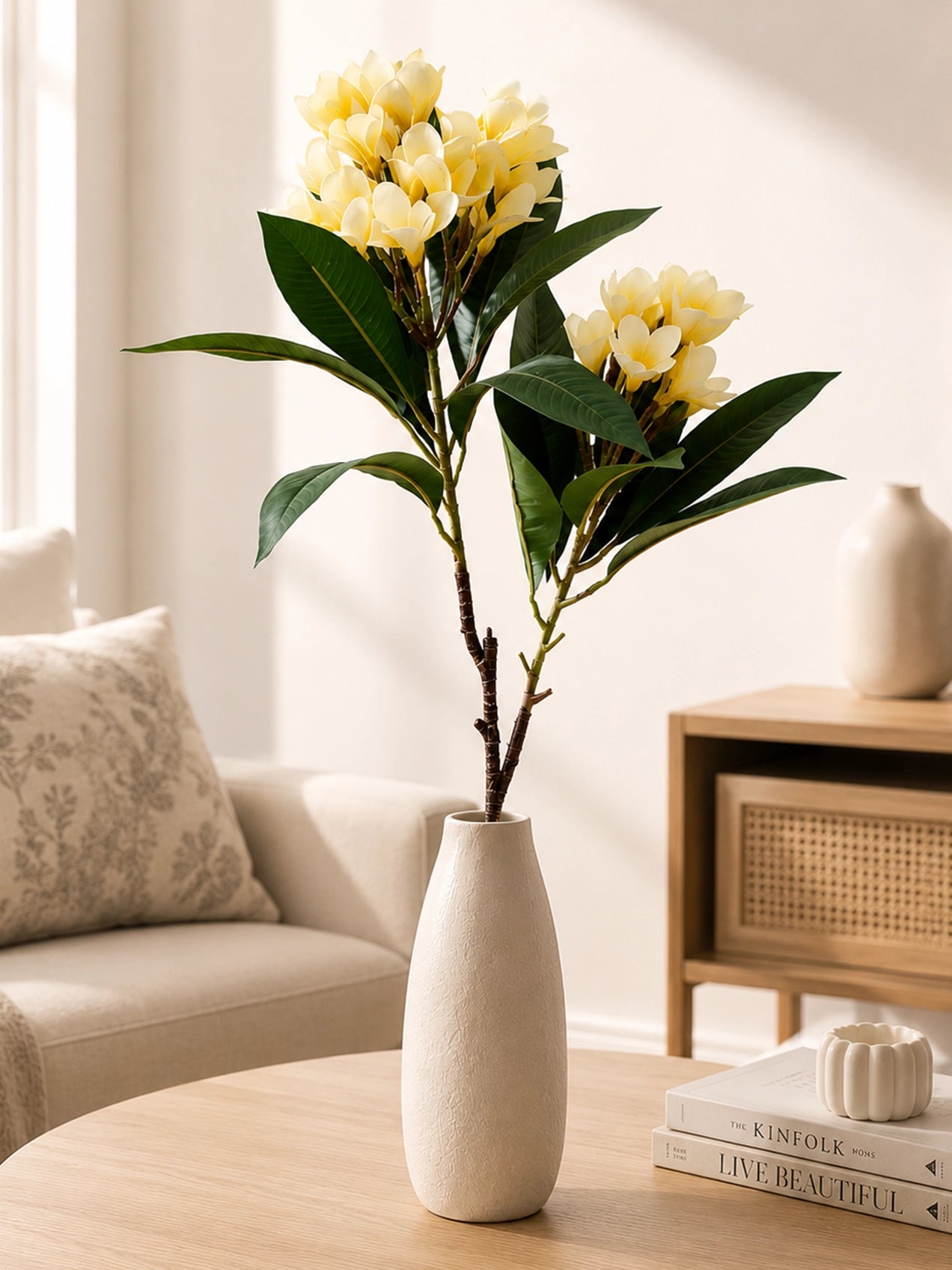 Frangipani Flower Stick | White | 84 cm