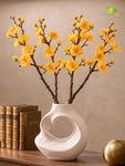Small Plum Blossom Flower Stick | Yellow | 35 cm | Set of 4