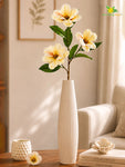 Magnolia Flower Stick | White, Yellow | 95 cm