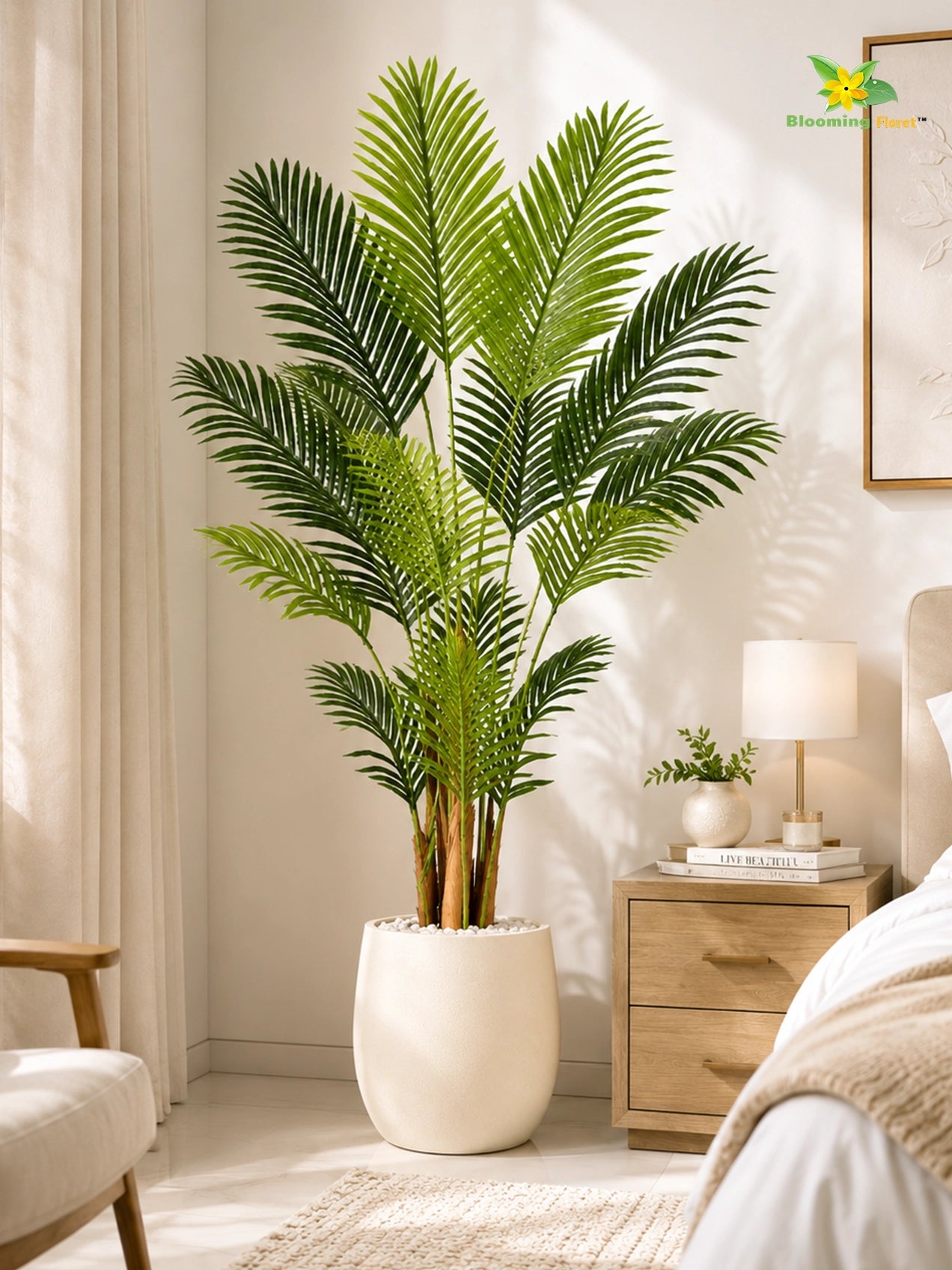 Artificial Areca Palm Plant | 140 cm | 18 Leaves | With Basic Pot