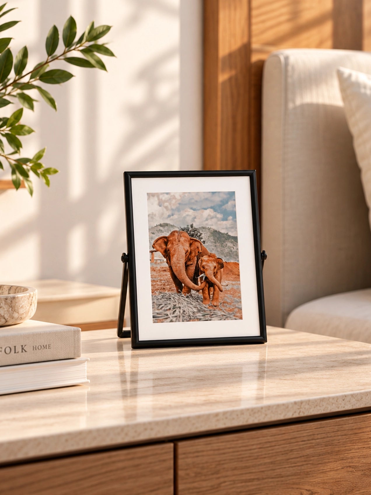 Elephant Metal Photo Frame | 20 cm